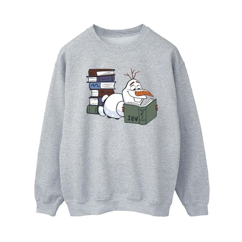Frozen II Womens/Ladies Olaf Reading Sweatshirt / Sport Grey